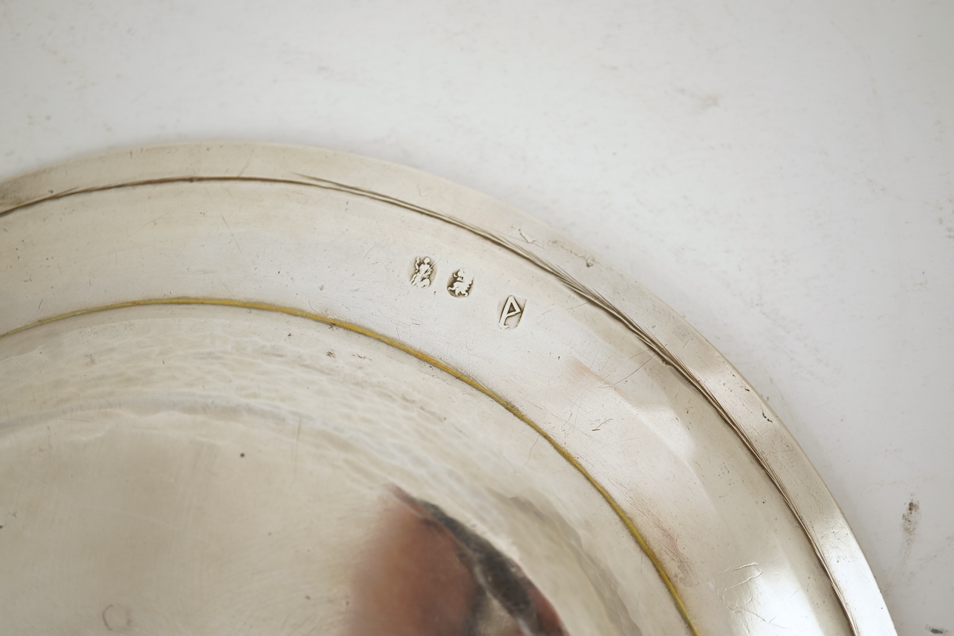 A Queen Anne Britannia standard silver soup plate, no makers mark